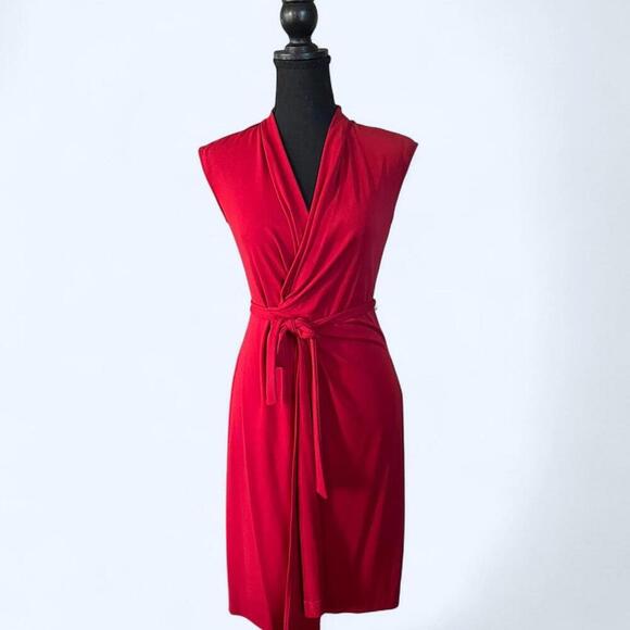 BCBGMaxAzria Dresses & Skirts - vintage y2k bcbg maxazria red draped wrap dress Size XS